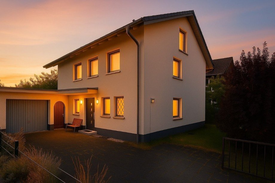 Abendstimmung Einfamilienhaus Dieburg