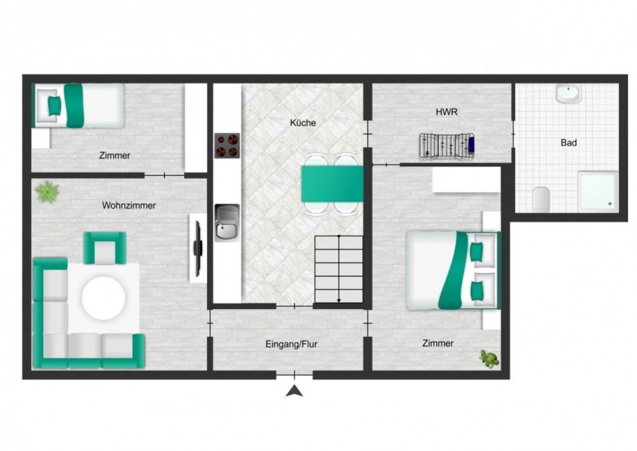 Grundriss EG vermietetes Haus (1) Einfamilienhaus Ro�dorf