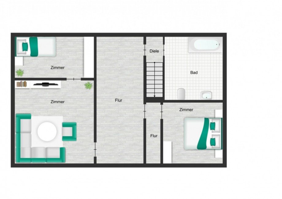 Grundriss OG vermietetes Haus Einfamilienhaus Ro�dorf
