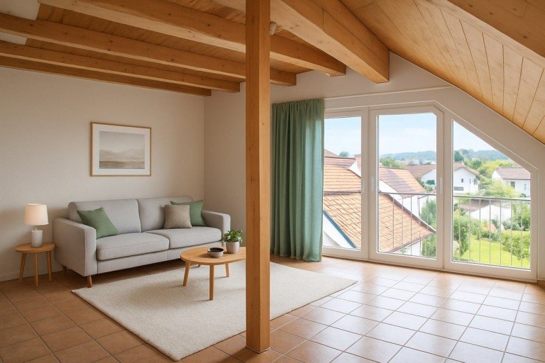 Wohnzimmer Dieburg Dachgeschosswohnung Charmante 2,5-Zimmer-Dachgeschosswohnung mit ausgebautem Spitzboden in Dieburg